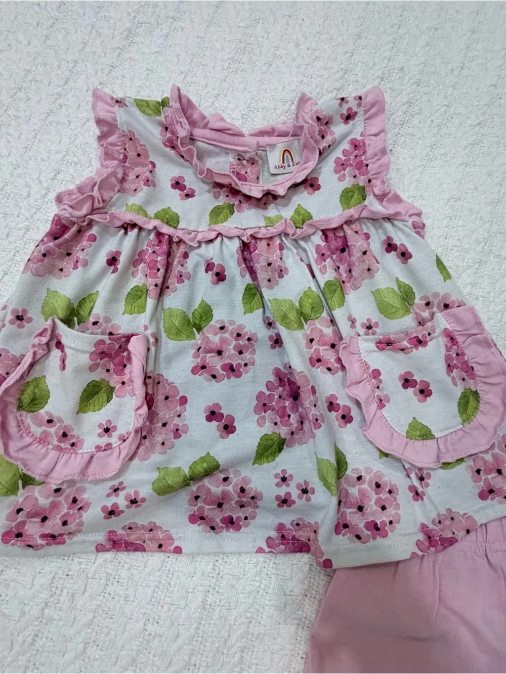 Pink Floral Ruffle Toddler Dress & Shorts Set